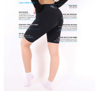 Cyber X Biker Shorts | High Waist, Body Shaping, Non-See-Through, No Pockets