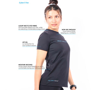 Cyber X Tee | Short Sleeve Slim Fit, 4-Way Stretch, CX AERO FIT, Women's Running
